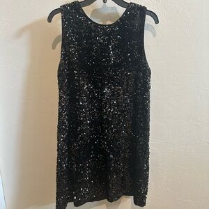 Entro Black Sequin Sheath Mini Dress